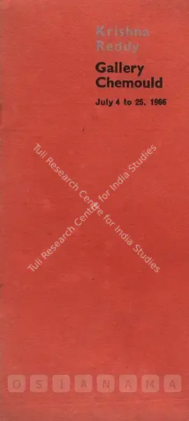 Krishna Reddy (Artist), Krishna Reddy, 1966, Solo Exhibition Catalogue