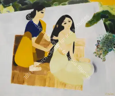 N.S. Bendre (Artist), Untitled (Woman on Terrace), 1968, Painting