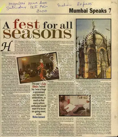 Nisha Jammal (Reporter), A Fest For All Seasons, 2000, Newspaper Clipping