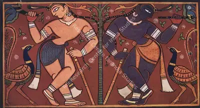 Jamini Roy (Artist), Krishna and Balaram, 1932, Painting