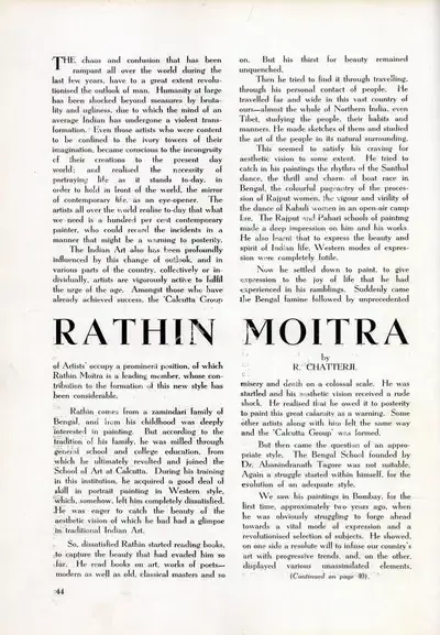 R. Chatterjee (Essayist), Rathin Moitra, 1949, Essay
