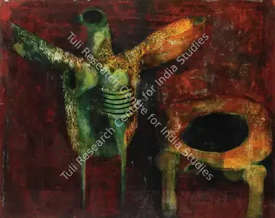 Ganesh Pyne (Artist), The Bird, 1966, Painting