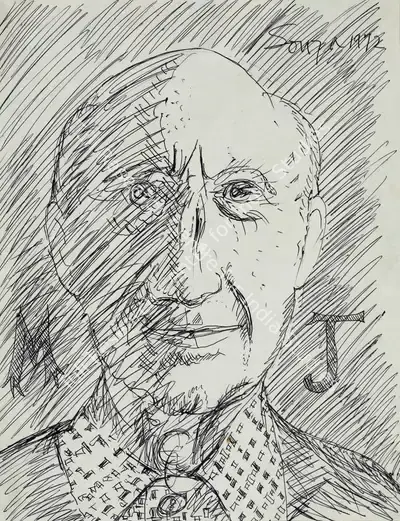 F.N. Souza (Artist), Untitled, 1972, Drawing