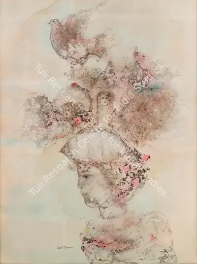 Sakti Burman (Artist), L'envol, 1988, Painting
