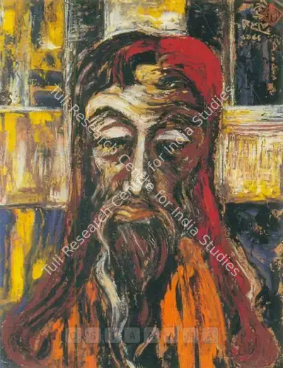 Sudhir Khastgir (Artist), Christ, 1956, Painting