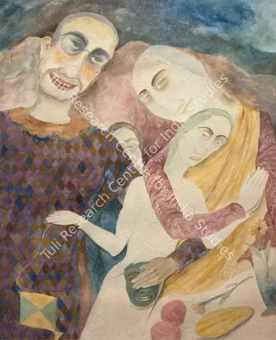 Lalitha Lajmi (Artist), Untitled (Figures), Painting