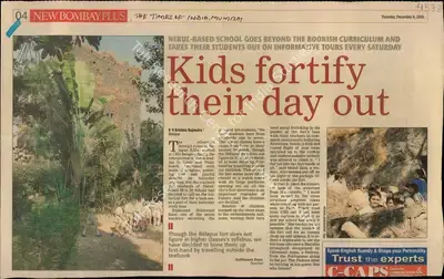 K.V. Krishna Rajendra (Reporter), Kids Fortify their day out, 2005, Newspaper Clipping