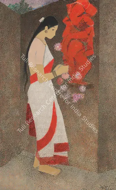 N.S. Bendre (Artist), Untitled (Woman And Ganesha), 1959, Painting
