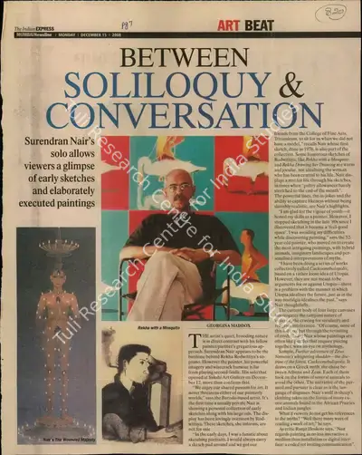 Georgina L. Maddox (Reporter), Between Soliloquy & Conversation, 2008, Newspaper Clipping