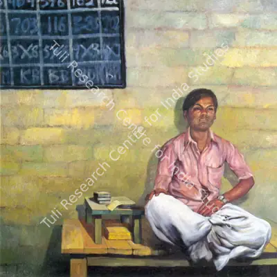 Bikash Bhattacharjee (Artist), Santu The Penciller, 1984, Painting