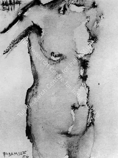 Akbar Padamsee (Artist), Nude, 1984, Drawing