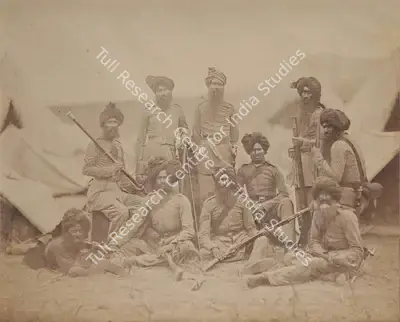 Felice Beato (Photographer), Sikh Troops, 1858, Antiquarian Photograph