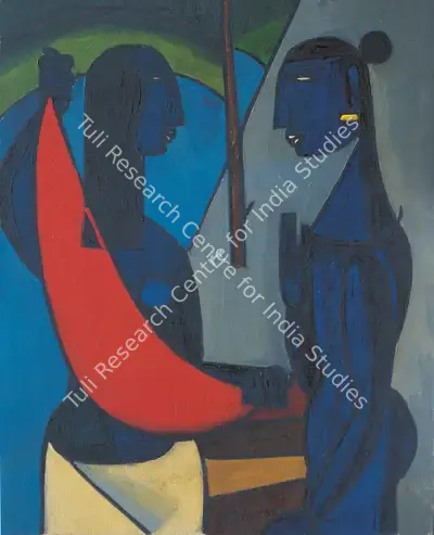 Biren De (Artist), Man & Woman, 1956, Painting