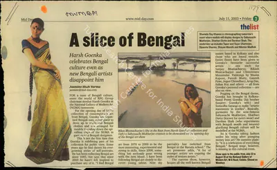 Jasmine Shah Varma (Reporter), A Slice of Bengal, 2003, Newspaper Clipping