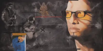 Riyas Komu (Artist), Pouch-full of Stories (I carry weapon of your name), 2002, Painting