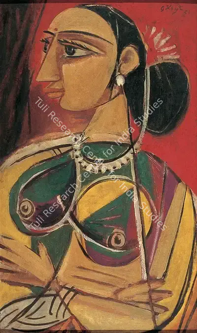 Keyt, George (Artist). Woman. Oil on canvas, 1951 | Painting | FineArts | 00373285