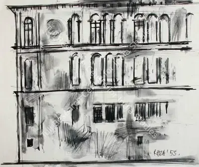 S.H. Raza (Artist), Untitled, 1953, Painting