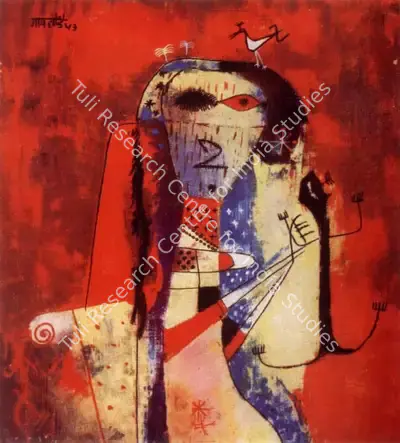 V.S. Gaitonde (Artist), Inhabitant of a Strange Land, 1943, Painting