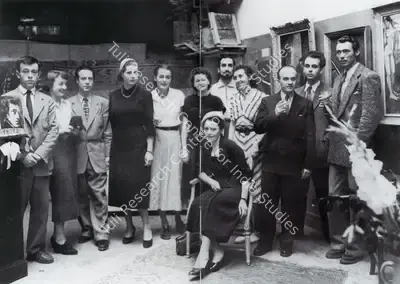 Unknown (Photographer). Jehangir (fifth from right) in a group photograph, Academie Julian. Photographic Still, 1949 | Contemporary Photograph, The Crucible of Painting, 2005 | Photography | 00801902