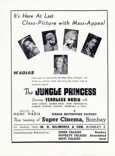 Homi Wadia (Director), Jungle Princess, 1942, Advertisement
