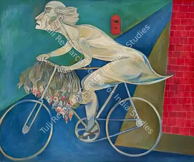 Sen, Paritosh (Artist). On the way to the Market, 1990 | Painting, AG.Onl/26.09.22, 2022 · Asta Guru