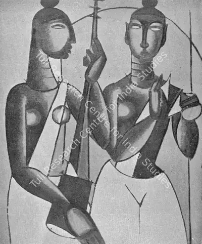 Biren De (Artist), Vaishnavites, 1954, Painting