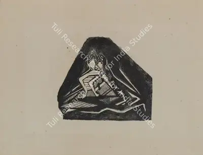 Rabindranath Tagore (Artist), Untitled (Lovers), Print
