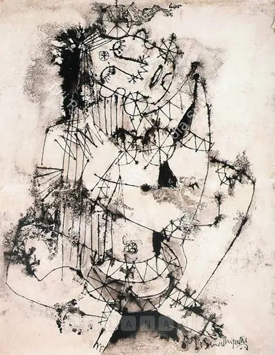 M. Senathipathi (Artist), Seated Woman, Painting