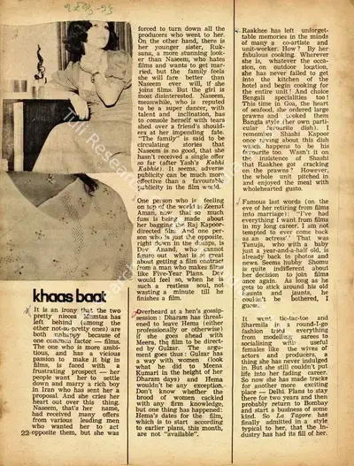 Khaas Baat, 1976, Column