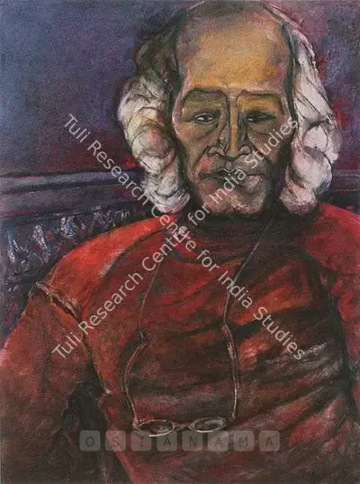 Paritosh Sen (Artist), Self Portrait, 1989, Painting