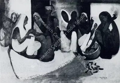 Amrita Sher-Gil (Artist), Village Group, 1938, Painting