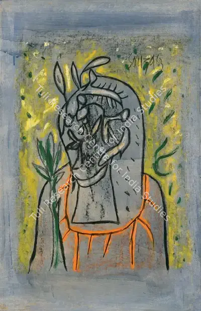 F.N. Souza (Artist), Head, 1963, Painting