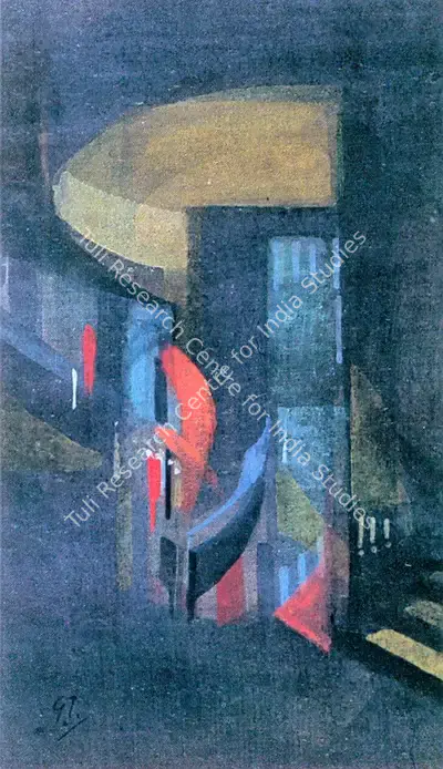 Gaganendranath Tagore (Artist), Cubic Interior, Painting