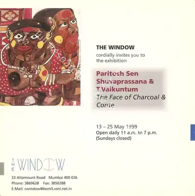 The Window (Organiser), Paritosh Sen, Shuvaprassana and T. Vaikuntam, 1999, Group Exhibition Invitation