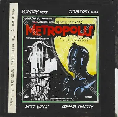 Erich Pommer (Producer), Metropolis, 1927, Glass Slide