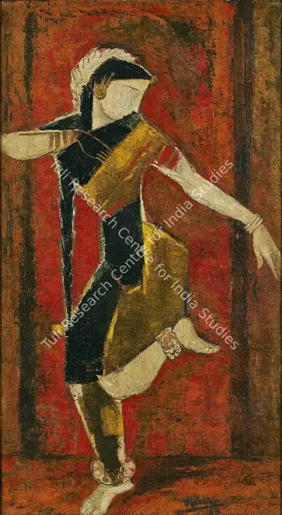 Hebbar, K.K. (Artist). Gold And Red. Oil on canvas, 1962 | Painting  | 00867100