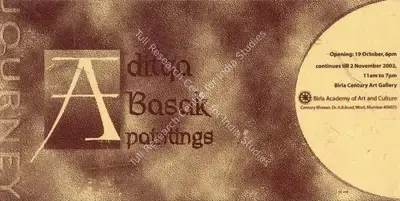Aditya Basak (Artist), Aditya Basak Paintings, 2002, Solo Exhibition Invitation