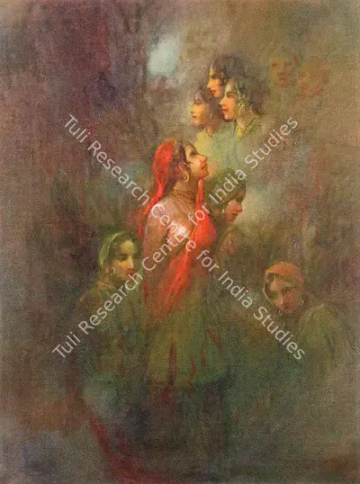 Ustad Allah Bukhsh (Artist), Women, Painting