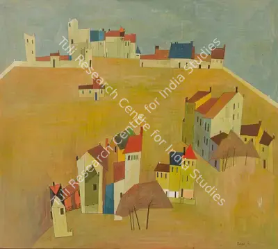 S.H. Raza (Artist), Paysage Provencal - I (Cagnes), 1951, Painting