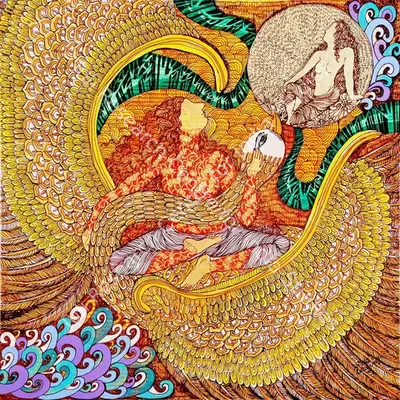 Seema Kohli (Artist), The golden womb series, 2014, Painting