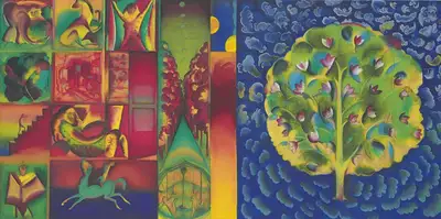 G.M. Sheikh (Artist), Between Memory And Music, 1991, Painting