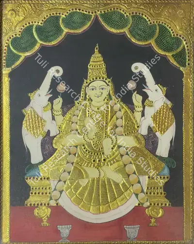 Tanjore School (Artist), Gaja Lakshmi, Painting