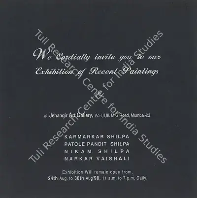Exhibition of Recent Paintings, 1998, Group Exhibition Invitation