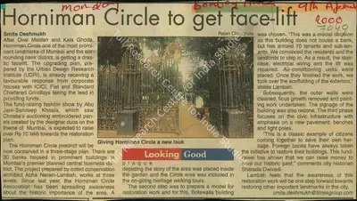 Smita Deshmukh (Reporter), Horniman Circle to get face-lift, 2000, Newspaper Clipping