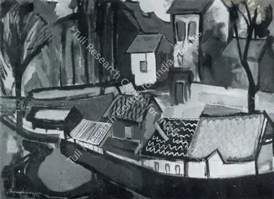 Avinash Chandra (Artist), Donga Boats, 1953, Painting