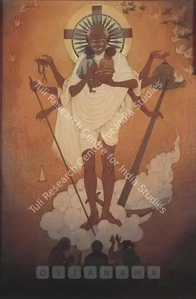 Badri Nath Arya (Artist), Gandhi: Harmony Of Religions, 1970, Painting