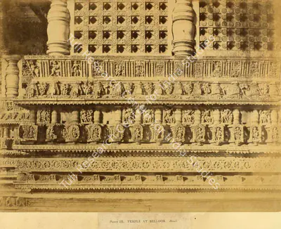 Andrew Charles Brisbane Neill (Photographer), Temple at Belloor, Detail, 1856, Antiquarian Photograph