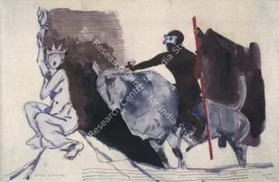 Husain, M. F. (Artist). Picasso in New York. Watercolour, 1980 | Husain , 1988 | Painting | FineArts | 00495144