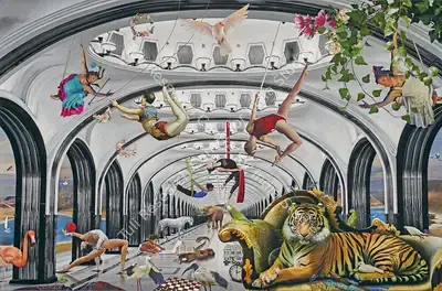Ranbir Kaleka (Artist), Circus of his Idle Majesty, 2020, Painting