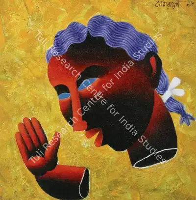 Dharmanarayan Dasgupta (Artist), Head - Y, 1993, Painting